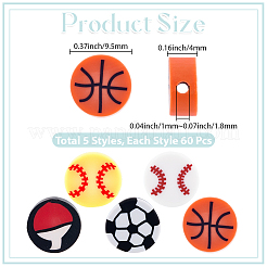 300шт 5 стиля ручной работы бусины из полимерной глины&nbsp;CLAY-PA0001-30