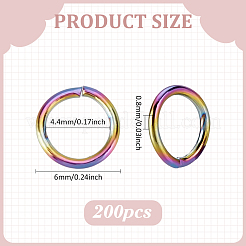200 шт. Открытые соединительные кольца из нержавеющей стали 304&nbsp;STAS-ME0001-81A