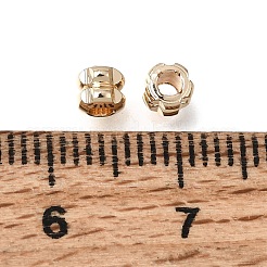 真鍮ビーズ  溝付きバレル  ラックめっき  長持ちメッキ  ライトゴールド  3x3.3x3.3mm  穴：2mm&nbsp;KK-CBA0DF0-17KCG