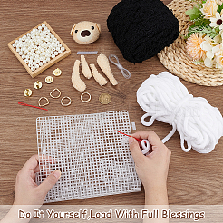 DIY-Set zur Herstellung geflochtener Umhängetaschen für Damen aus Polycotton&nbsp;DIY-WH0349-353B