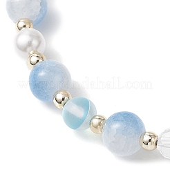 4шт. браслеты из синтетического лунного камня и стеклянных круглых бусин&nbsp;BJEW-JB11858