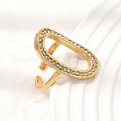 Anillos abiertos de acero inoxidable 304 con rhinestone para mujer&nbsp;RB-CBA2039-01G-03