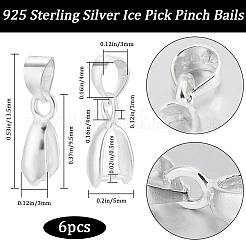 6 шт. 925 подвески из стерлингового серебра STER-BBC0006-36B
