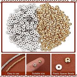 600шт 2 цвета ccb пластиковые распорные бусины CCB-PH0001-15-WH