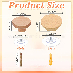 8 Stück 2 Stile Holz Kleiderhaken&nbsp;AJEW-AR0005-34