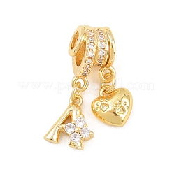 Кулоны из латуни с микропейвом и прозрачным фианитом&nbsp;KK-Z151-20G