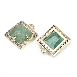 Natürliche grüne Erdbeerquarz facettierte quadratische Charms&nbsp;G-I375-06G-07