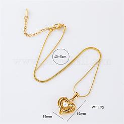 Элегантные ожерелья с подвеской в форме сердца из нержавеющей стали и искусственного жемчуга для женщин EM0874