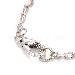 Rechteckige Halskette mit Anhänger aus 304er Edelstahl mit der Aufschrift „Ich liebe dich“ und einer Kabelkette aus Legierung für Frauen&nbsp;NJEW-M192-01P