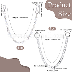 2 pieza de 2 estilos de cadenas de bordillo de aluminio&nbsp;HJEW-BM0001-22