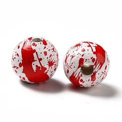 Тема хэллоуина с принтом из натуральных деревянных бусин&nbsp;LS-WOOD-L020-C03