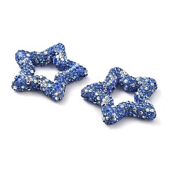 Звездообразные полимерные глиняные бусины со стразами CLAY-NH0001-06H