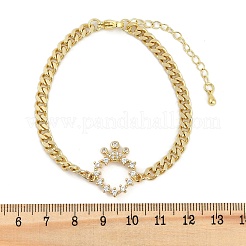 Micro ottone spianare Braccialetti di collegamento zirconi&nbsp;BJEW-M050-06G-01