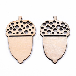 Необработанная натуральная древесина тополя большие подвески WOOD-S045-119