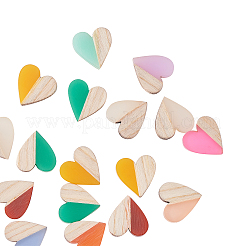 Двухцветные кабошоны из смолы и дерева RESI-CJ0001-97