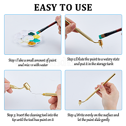 2 шт. 2 стиля металлическая наклонная тонкая ручка для рисования&nbsp;AJEW-FH0004-97