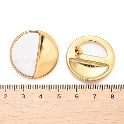 Плоские круглые серьги-гвоздики из нержавеющей стали 304 EJEW-C142-04G-02