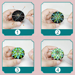 DIY刺繡手まりボールキット  鉄の針入り  巻き尺  綿糸  メタリックコード  ポリエステル糸  タッセル  アイアンアイピン  真鍮製パーツ  パールピンク  0.05cm  5色  1bundle / color  5束&nbsp;DIY-I064-B04