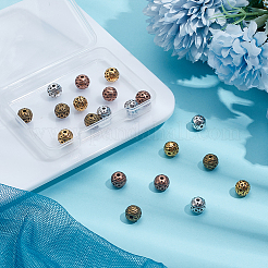 20 шт. 4-х цветные бусины из цинкового сплава в тибетском стиле TIBEB-LP0001-11