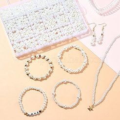 1800 шт. Для выпечки расписные жемчужные стеклянные жемчужные круглые бусины&nbsp;HY-YW0001-10