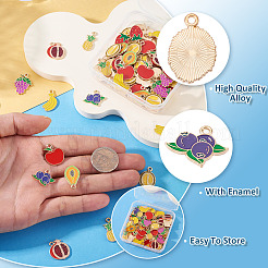 90 шт. 9 подвески из сплава и эмали с фруктовой тематикой&nbsp;ENAM-TA0003-21