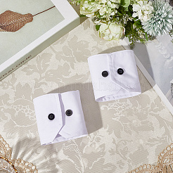 Съемные хлопковые манжеты на запястьях с резиновой кнопкой AJEW-WH20077-020C