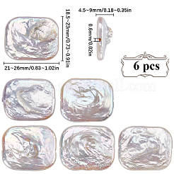 6 шт. бусины из натурального жемчуга Кеши PEAR-SC0001-24