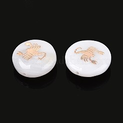 Бусины из натуральных пресноводных ракушек&nbsp;SHEL-N037-02F-G