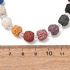 Colliers de perles rondes en pierre de lave naturelle chakra&nbsp;GG-CBA922D-05A