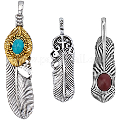 6 pz 3 stili pendenti in lega di stile tibetano&nbsp;FIND-GF0009-11