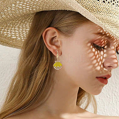 48 pendentif en alliage émaillé de couleur jaune&nbsp;ENAM-SC0007-47