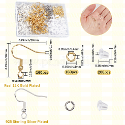 304ステンレススチールイヤリングファインディングキット  ミックスカラー  4~20x4~20x0.8~4mm  穴：1~2.4mm&nbsp;DIY-SP0003-80