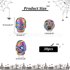 30шт стойка покрытие бусины из сплава цвета радуги PALLOY-NB0003-88