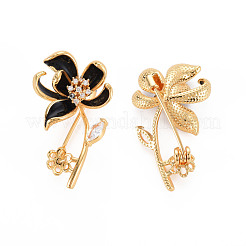 Брошь из латуни с прозрачным кубическим цирконием KK-N232-297