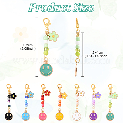 28 шт. 6 стильных эмалевых подвесных украшений в виде улыбающегося лица&nbsp;HJEW-YW00173