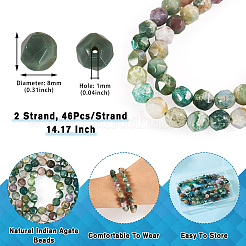 2 нити натуральных индийских агатовых бусин нити G-TA0002-54