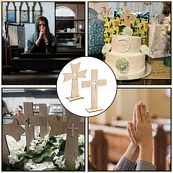 16 набор 2 стилей деревянный крест молитвенная скульптура&nbsp;WOOD-SP0001-70