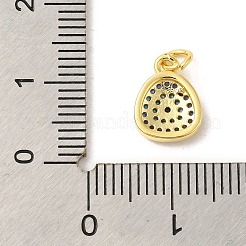 Pendentifs et breloques en laiton plaqué or 18 carat véritable avec micro pavé de zircones cubiques&nbsp;KK-S396-01K
