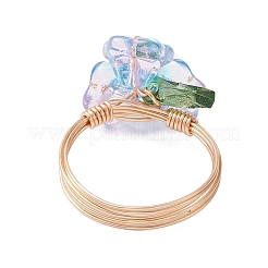 Гальванизированные стеклянные бусины кольца RJEW-TA00195