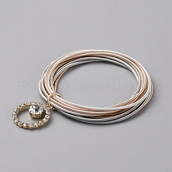 Многожильный браслет из эластичных цепей из железа BJEW-WH0023-07