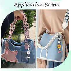 7 шт. 7-х цветные акриловые подвесные украшения в виде цветов HJEW-SC0002-09