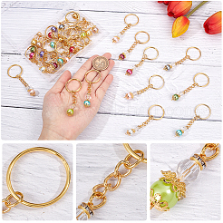 2 комплект брелок для ключей в виде ангела из стеклянных бусин и жемчуга для крещения&nbsp;KEYC-PH0001-74