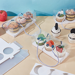 Складной прямоугольный пластиковый подарочный ящик для хранения кексов из ПЭТ-пластика CON-WH0085-137A