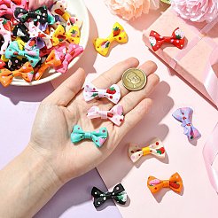 100 шт. 10 цвета клубничный узор полиэстер банты украшения аксессуары&nbsp;AJEW-CJ0001-72