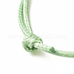 Pulsera de cordón con cuentas de rondelle de jade blanco océano natural (teñido)&nbsp;BJEW-JB08057