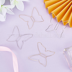 4 пара 2-х цветных сережек-бабочек из специального железа с выемками&nbsp;EJEW-AR0001-06