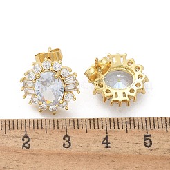 Серьги-гвоздики из циркония&nbsp;EJEW-C139-05G