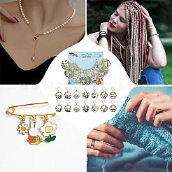 Подвесные маркеры петель с пандой из сплава эмали HJEW-AB00267