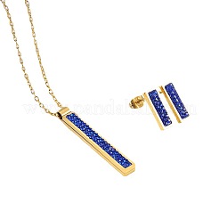 Прямоугольное ожерелье с подвеской из нержавеющей стали 304 и серьгами-гвоздиками&nbsp;FS-WGB5AF5-02