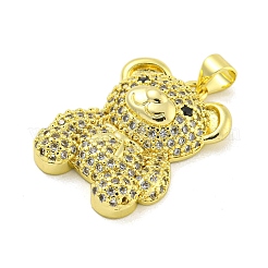 Латунные микропаве прозрачные подвески с фианитом KK-R159-12G-01